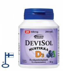 DEVISOL MUSTIKKA 20 MIKROG IMESKELYTABLETTI 200 KPL